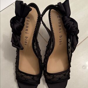 Gianni Bini Black Heels with Bow Detail